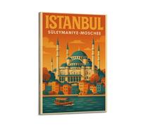 XMUXCY Landscape Retro-style Istanbul Mosque In City Canvas Wall Art Posters for Modern Family Bedroom And Office Decor Artwork 08x12inch(20x30cm)