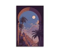 XMUXCY Landscape Scene of Middle Eastern Ancient City Behind Arch Canvas Wall Art Posters for Modern Family Bedroom And Office Decor Artwork 20x30inch(50x75cm)