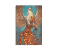 XMUXCY Modern Bedroom Wall Decoration Canvas Posters-Animal Poster Phoenix Spreading Its Wings As If Bathing in Fire Painting 16x24inch(40x60cm) Unframe-style