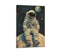 XMUXCY Modern Bedroom Wall Decoration Canvas Posters-Fantasy Poster Astronaut Planet Decor Cosmic Vibe Creator Painting 20x30inch(50x75cm) Frame-style
