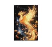 XMUXCY Modern Bedroom Wall Decoration Canvas Posters-Fantasy Poster Phoenix Fiery And Resplendent Painting 20x30inch(50x75cm) Unframe-style
