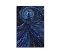 XMUXCY Modern Bedroom Wall Decoration Canvas Posters-Fantasy Poster Woman In Starry Sky Vortex Dreamy And Mysterious Art Decorative Painting 12x18inch(30x45cm) Unframe-style