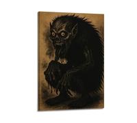 XMUXCY Modern Bedroom Wall Decoration Canvas Posters-Halloween Poster Terrifying Monster Art Festival Halloween Decorations Amp Up Hair Raising Excitement 16x24inch(40x60cm) Frame-style