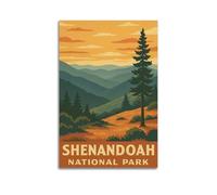 XMUXCY Modern Bedroom Wall Decoration Canvas Posters-Landscape Poster Shenandoah National Park Mountains And Lone Pine Retro Style Canvas Painting 12x18inch(30x45cm) Unframe-style