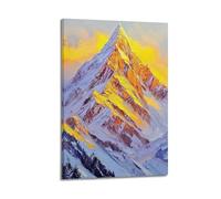 XMUXCY Modern Bedroom Wall Decoration Canvas Posters-Landscape Poster Snow Mountain Magnificent And Gorgeous Art Decorative Painting 08x12inch(20x30cm) Frame-style
