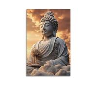 XMUXCY Modern Bedroom Wall Decoration Canvas Posters-Religious Poster Buddha Statue Peaceful And Spiritual Painting 20x30inch(50x75cm) Unframe-style