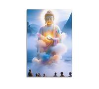 XMUXCY Modern Bedroom Wall Decoration Canvas Posters-Religious Poster Colorful Buddha Figure Transcendent And Inspiring Painting 24x36inch(60x90cm) Unframe-style