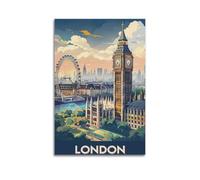 XMUXCY Modern Bedroom Wall Decoration Canvas Posters-Scenery Poster London's Iconic Landmarks in Stylized Art Has City Charm Painting 16x24inch(40x60cm) Unframe-style