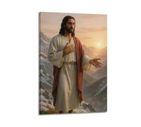 XMUXCY Religious Poster Holy Figure On The Mountain Solemn And Quiet Full Of Sacred Atmosphere Painting Canvas Wall Art Posters for Modern Family Bedroom And Office Decor Artwork 12x18inch(30x45cm)