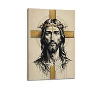 XMUXCY Religious Poster Jesus' Crown of Thorns Image And Redemptive Thought of Faith Canvas Wall Art Posters for Modern Family Bedroom And Office Decor Artwork 08x12inch(20x30cm)