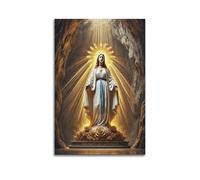 XMUXCY Religious Poster The Divine Apparition Radiance of The Virgin in Our Lady of Loreto Grotto Canvas Wall Art Posters for Modern Family Bedroom And Office Decor Artwork 08x12inch(20x30cm)