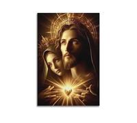 XMUXCY Religious Poster The Divine Companion Symbol of The Sacred Heart's Light Canvas Wall Art Posters for Modern Family Bedroom And Office Decor Artwork 16x24inch(40x60cm)