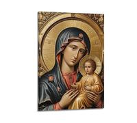 XMUXCY Religious Poster The Divine Inheritance Beauty of The Virgin And Child Icon Canvas Wall Art Posters for Modern Family Bedroom And Office Decor Artwork 12x18inch(30x45cm)