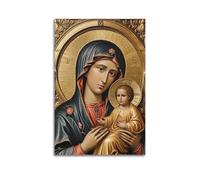 XMUXCY Religious Poster The Divine Inheritance Beauty of The Virgin And Child Icon Canvas Wall Art Posters for Modern Family Bedroom And Office Decor Artwork 16x24inch(40x60cm)