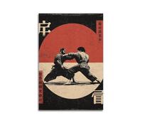 XMUXCY Sports Samurai Duel Under Red Sun Black Curtain Canvas Wall Art Posters for Modern Family Bedroom And Office Decor Artwork 08x12inch(20x30cm)