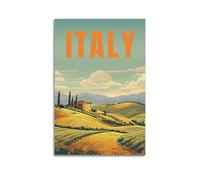 XMUXCY Travel Retro Style Tuscany Italy Canvas Wall Art Posters for Modern Family Bedroom And Office Decor Artwork 12x18inch(30x45cm)