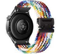 XMUXI 22mm Braided Straps Compatible with Garmi Venu 3/Venu 2/Vivoactive 4/Forerunner 265/255 Parachute-style Strap for Huawe Watch GT5 46mm/GT 4/GT3 Pro 46mm Stretchy Nylon Band (Rainbow)