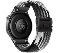 XMUXI 22mm Braided Straps Compatible with Garmi Venu 3/Venu 2/Vivoactive 4/Forerunner 265/255 Parachute-style Strap for Huawe Watch GT5 46mm/GT 4/GT3 Pro 46mm Stretchy Nylon Band (Gradient Black)