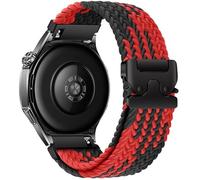 XMUXI 22mm Braided Straps Compatible with Garmi Venu 3/Venu 2/Vivoactive 4/Forerunner 265/255 Parachute-style Strap for Huawe Watch GT5 46mm/GT 4/GT3 Pro 46mm Stretchy Nylon Band (Black and Red)