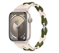 XMUXI Compatible with Apple Watch Straps 41/40/38mm Sports Band DIY Watch Series 9 Strap for Iwatch 8 7 6 5 4 3 SE Silicone Elastic Watch Strap for Women (Starlight&Olive Green,38/40/41mm)