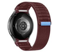 XMUXI Nylon Strap Compatible With Samsung Galaxy Watch 7/6/5/4 40mm 44mm, One Click No Gap Straps for Watch 6 Classic 47mm/5 Pro 45mm Soft Weave Sport Band (Wine Red)