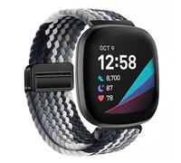 XMUXI Nylon Watch Band Compatible with Fitbit Versa 4/Versa 3 Straps/Sense 2 /Fitbit Sense Strap for Women Men, Stretchy Magnet Braided Replacement Wristbands for Fitbit Watch