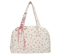 XMUZJSCQ Women Floral Tote Bag Canvas Shoulder Bag Travel Duffle Bag Small Gym Bag Make Up Organizer Toiletry Bags Zipper Pouch Purse (Pink)