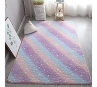 XMwike Luminous Area Rug Glow in The Dark Colorful Rainbow Star for Kids Anti-Slip Bedroom Living Room Carpets, 160x120cm