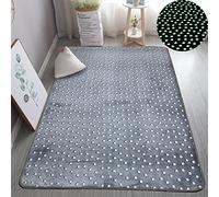 XMwike Luminous Area Rug Glow in The Dark Gray Star for Kids Anti-Slip Bedroom Living Room Carpets, 120x60cm