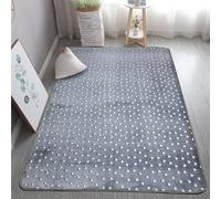 XMwike Luminous Area Rug Glow in The Dark Grey Stars for Kids Anti-Slip Bedroom Living Room Carpets, 160x100cm