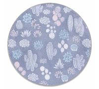 XMwike Round Glow in The Dark Rug 100 cm, Cactus Luminous Area Rug for Kids Bedroom, Anti-Slip Soft Circle Carpet for Nursery Living Room Playroom Home Decor