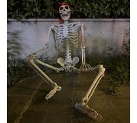 XMxoTxo 5.4Ft/165cm Halloween Posable Skeleton Decorations,Life Size Skeleton,Giant Skeleton,Realistic Full Body Human Bones for Outdoor Indoor Decorations and Haunted House Spooky Party Props