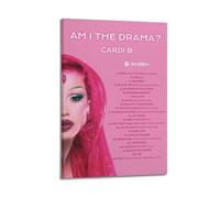 XMXPOSTARS Cardi B-Am I The Drama Poster Home Decotation Music Canvas Wall Art for Room Aesthestic 20x30inch(50x75cm) Frame-style