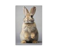 XMXPOSTARS Cute Bunny Portrait Canvas Poster, Attactive Rabbit Wall Art Mordern Prints for Wall Decoration Room Aesthestic 08x12inch(20x30cm) Unframe-style