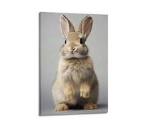 XMXPOSTARS Cute Bunny Portrait Canvas Poster, Attactive Rabbit Wall Art Mordern Prints for Wall Decoration Room Aesthestic 16x24inch(40x60cm) Frame-style