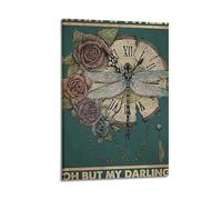 XMXPOSTARS Dragonfly What It Fall Oh But My Darling What If You Fly Poster, Vintage Canvas Wall Art Inspirational Printing for Wall Decoration Room Aesthestic 24x36inch(60x90cm) Frame-style
