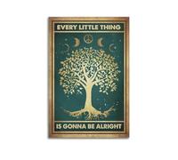 XMXPOSTARS Every Little Thing Is Gonna Be Alright -Hippie Poster, Vintage Canvas Wall Art Inspirational Printing for Wall Decoration Room Aesthestic 16x24inch(40x60cm) Unframe-style-1