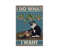XMXPOSTARS I Do What I Want Funny Cat Motivational Poster, Vintage Canvas Wall Art Inspirational Printing for Wall Decoration Room Aesthestic 16x24inch(40x60cm) Unframe-style-2