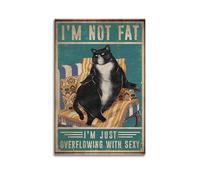 XMXPOSTARS I'm Not Fat Funny Cat Motivational Poster, Vintage Canvas Wall Art Inspirational Printing for Wall Decoration Room Aesthestic 24x36inch(60x90cm) Unframe-style-1