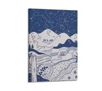 XMXPOSTARS Star Map First Date The Night You Became My, Illustrated Night We MetPoster - Creative Canvas Wall Art for Room Aesthestic 08x12inch(20x30cm) Frame-style