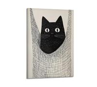 XMXPOSTARS The Black Cat Is Peering Out from Inside The BagPoster - Creative Canvas Wall Art for Room Aesthestic 24x36inch(60x90cm) Frame-style