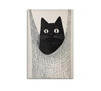 XMXPOSTARS The Black Cat Is Peering Out from Inside The BagPoster - Creative Canvas Wall Art for Room Aesthestic 24x36inch(60x90cm) Unframe-style