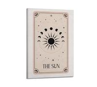 XMXPOSTARS The Sun Tarot Print Poster, Inspired Quote Canvas Wall Art Vintage Prints for Wall Decoration Room Aesthestic 20x30inch(50x75cm) Frame-style-1