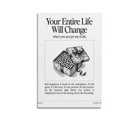 XMXPOSTARS Your Entire Life Will Change Motivational Poster, Vintage Canvas Wall Art Inspirational Printing for Wall Decoration Room Aesthestic 20x30inch(50x75cm) Unframe-style
