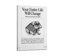 XMXPOSTARS Your Entire Life Will Change Motivational Poster, Vintage Canvas Wall Art Inspirational Printing for Wall Decoration Room Aesthestic 08x12inch(20x30cm) Frame-style