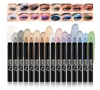 XMXueMei 16pcs Makeup Kit with Bar Eyeshadow, Metal Matte Shiny Eyeshadow Pencil Eye Brightening Stick High Pigmentation Eye Shadow Makeup Set