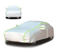 XMYAN Full Car Cover for Rapid Spaceback 2014-2020, Waterproof Breathable Car Covers with Zip and Reflective Strips Rain Sun Dust All Weather Protection Scratch Snow Heat Resistant(Silver)