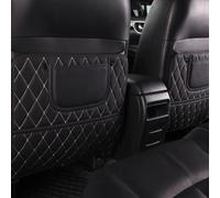 XMYCD Car Pu Leather Anti-Kick Protector Mats for Hyundai Tucson 2018-2020, Front seat back pad Waterproof Anti Dirt Mud Protection, Car Accessories,Black Beige-halfpackage