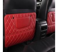 XMYCD Car Pu Leather Anti-Kick Protector Mats for VW Golf 2021-2023, Front seat back pad Waterproof Anti Dirt Mud Protection, Car Accessories,Red-halfpackage