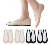 XMYCYuChen 4 Pairs Comfortable Low Cut Invisible Socks Fashionable Slingback Boat Socks Stay in Place Invisible No Show Socks for High-heel Shoes Loafer